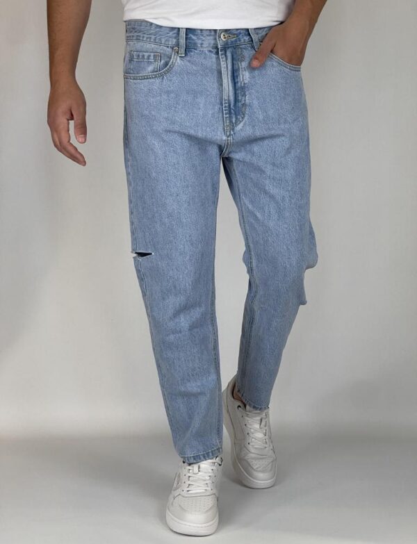 GIANNI LUPO Jeans chiaro con tagli laterali
