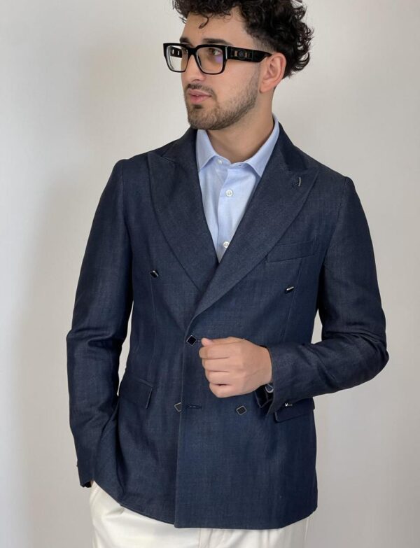 OVER-D Giacca doppiopetto in denim